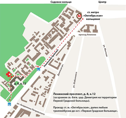 1 градская больница москва карта