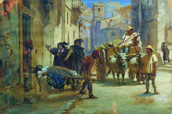 Уборка трупов во время эпидемии. Бронников Фёдор Андреевич (1827-1902)