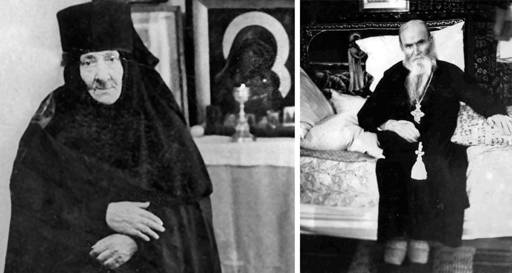 Монахиня Анастасия – одна из двух блаженных стариц, которые были знакомы преподобному Севастиану еще по Оптиной пустыни. Справа – последняя прижизненная фотография преподобного Севастиана. Сделана 15 апреля 1966 года за три дня до его праведной кончины