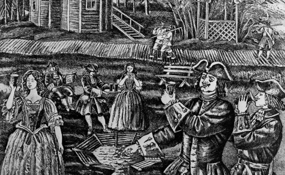 "Царь Петр в Марциальных водах", художник Б. Акбулатов. Изображение: deadokey.livejournal.com