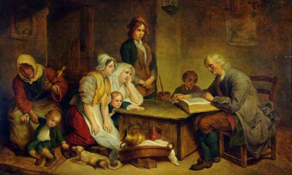 Отец семейства, читающий Библию. Ж.Б. Грез