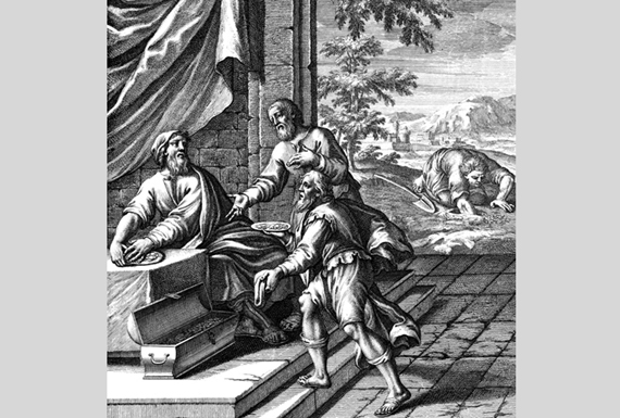 Притча о талантах; гравюра, 1712 год