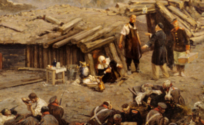Фрагмент панорамы "Оборона Севастополя 1854-1855 г.г." автора Франца Рубо