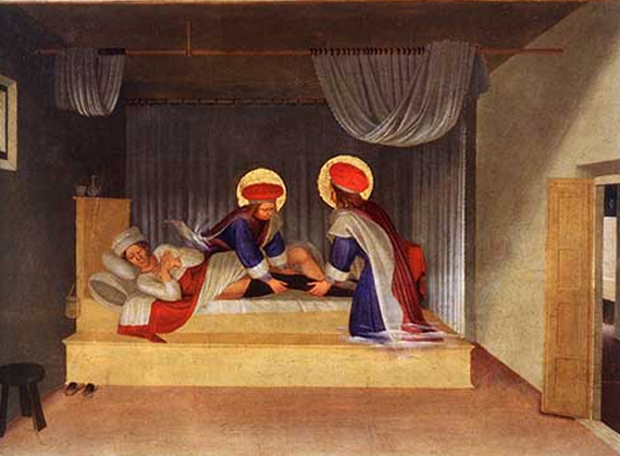 «Лечение Юстиниана святыми врачами Космой и Дамианом» (1439). Художник Фра Беато Анджелико