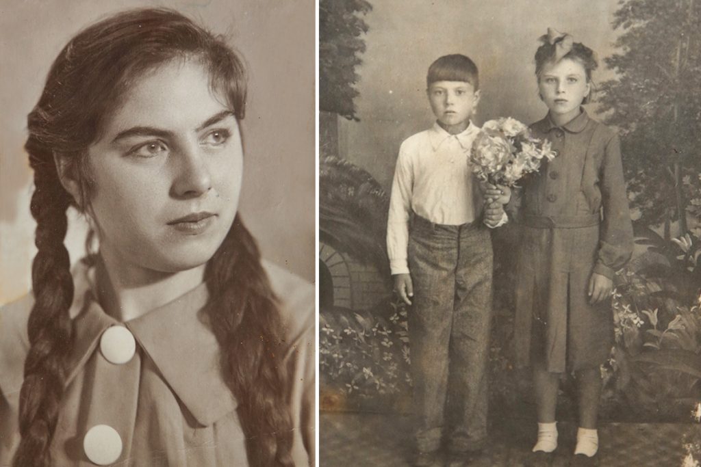 Елена Михайлиди в юности (слева) и в детстве (справа). Фотографии из семейного архива