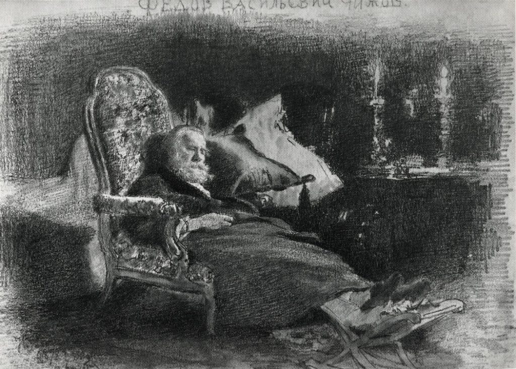 Смерть Федора Васильевича Чижова. И.Е. Репин, 1877, Государственная Третьяковская галерея