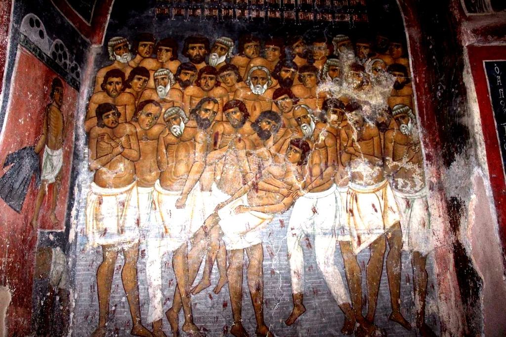 Святые сорок мучеников Севастийские. Фреска церкви святого Николая на Кипре