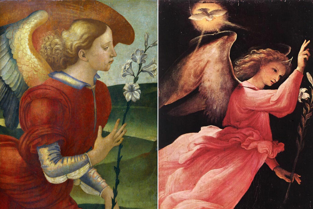 Картины. Слева – Архангел Гавриил. Справа – Ангел Благовещения