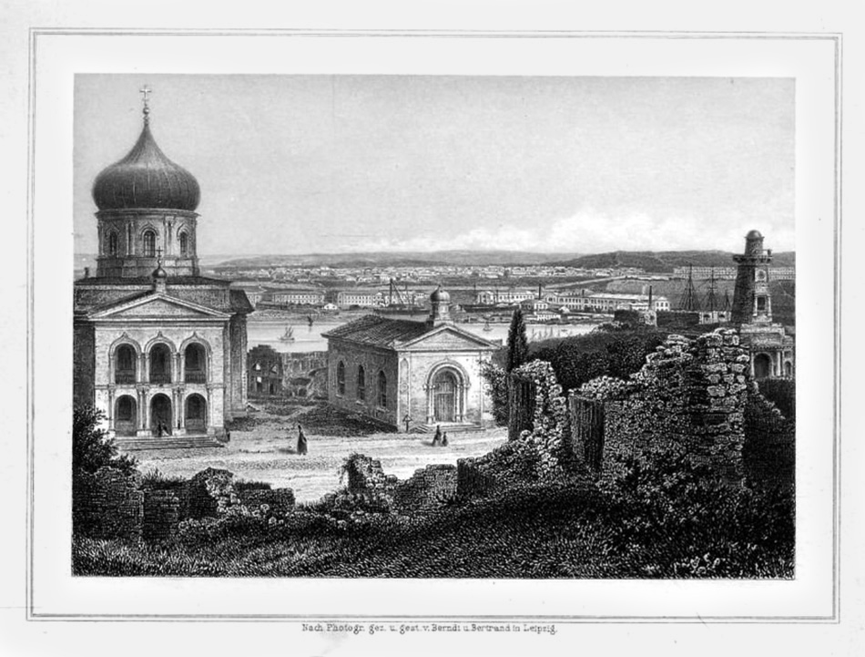 Старинная открытка. Адмиралтейский собор святителя Николая в Севастополе