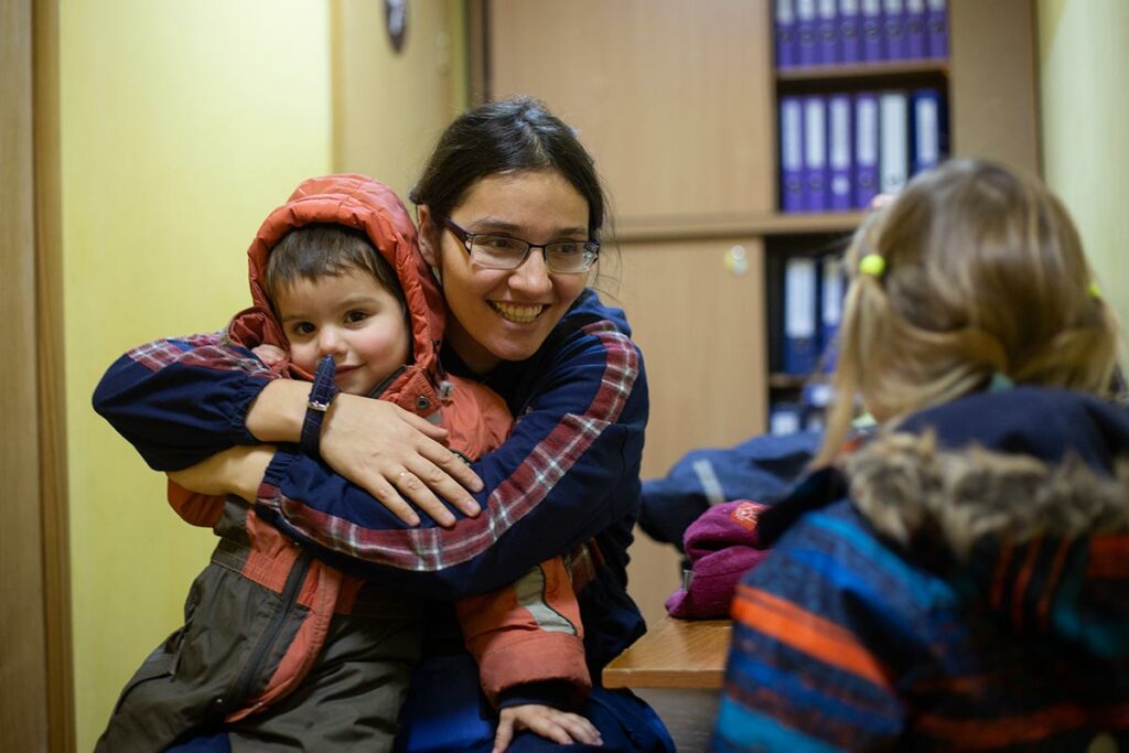 Эльга Канаева с детьми
