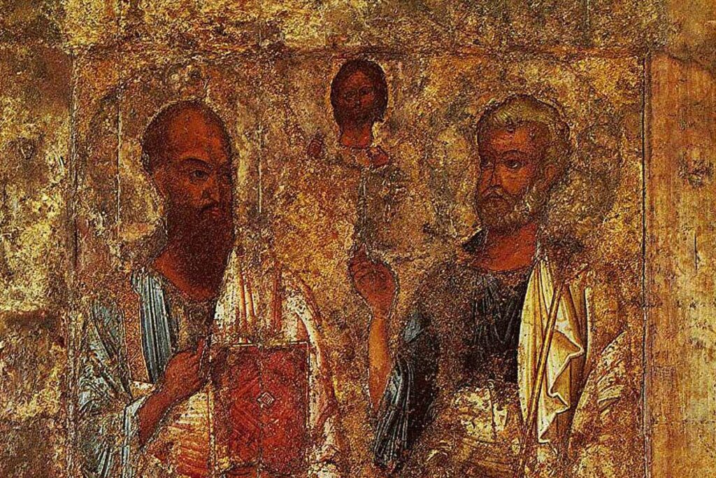 Апостолы Петр и Павел. Икона, середина XI века