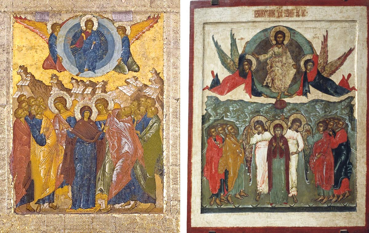 Икона вознесение рублев. Вознесение господне рублев. Вознесение господне иконография. Вознесение астариона. Вознесение христа картина.