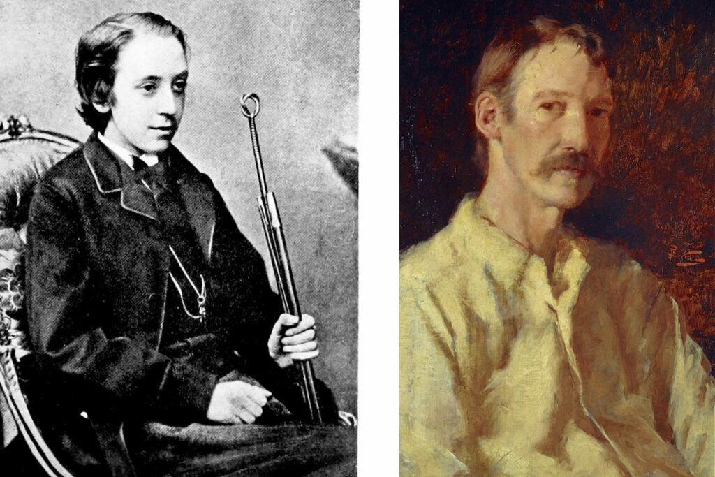 Слева – фотография Стсона в 1865 году. Справа – портрет Стивенсона в 1892 году