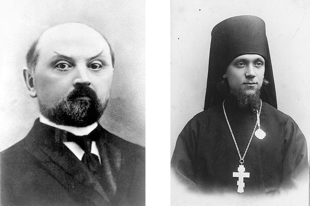 Слева – Борис Александрович Тураев. Справа – иеромонах Афанасий (Сахаров)