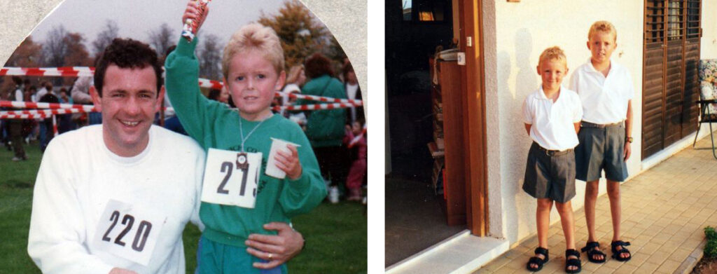 Слева – Том Стэнифорд в возрасте пяти лет. Справа – с другом (Том справа) в 9 лет