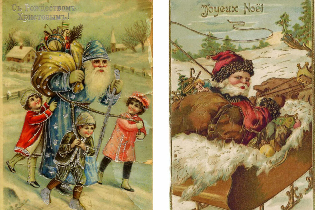 Российская и французская открытки начала XX века