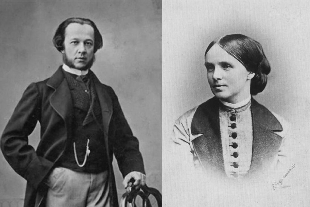 Слева – граф А.С. Уваров. 1860 год. Справа – П.С. Уварова. Фотография 1870-х гг. 