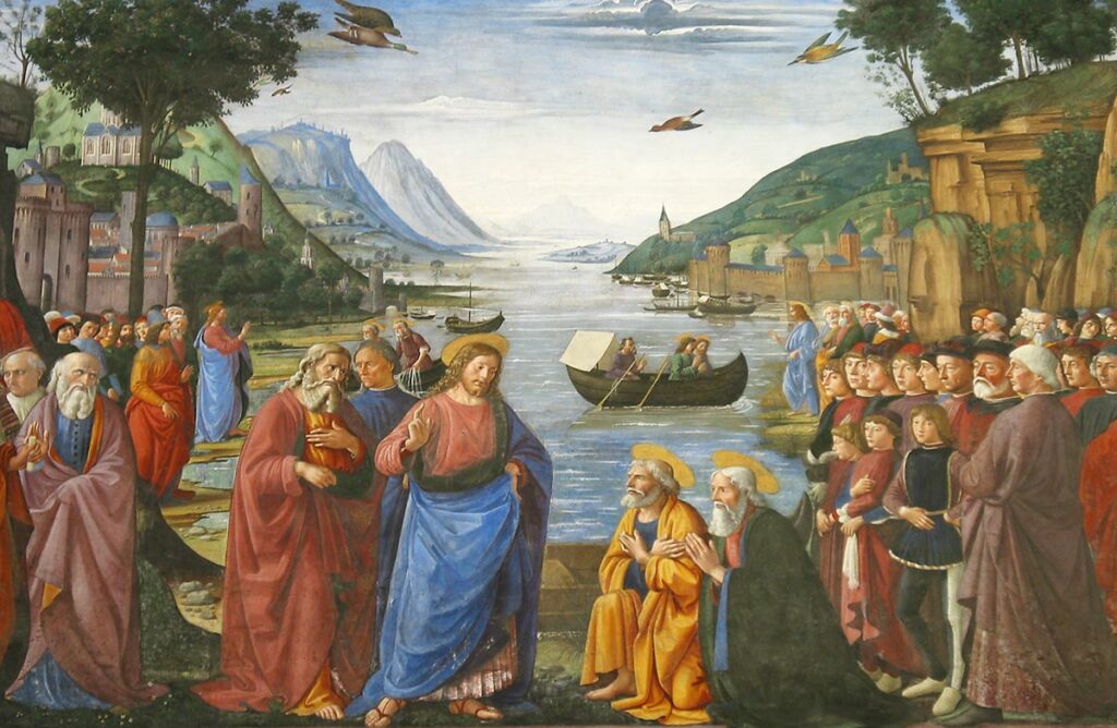 «Призвание первых апостолов». Доменико Гирландайо, 1481—1482 гг., Сикстинская капелла, Ватикан