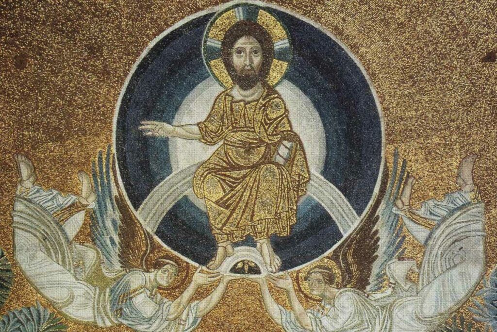 Вознесение Господне. Мозаика. IX в. Храм Св. Софии. Фессалоники, Греция