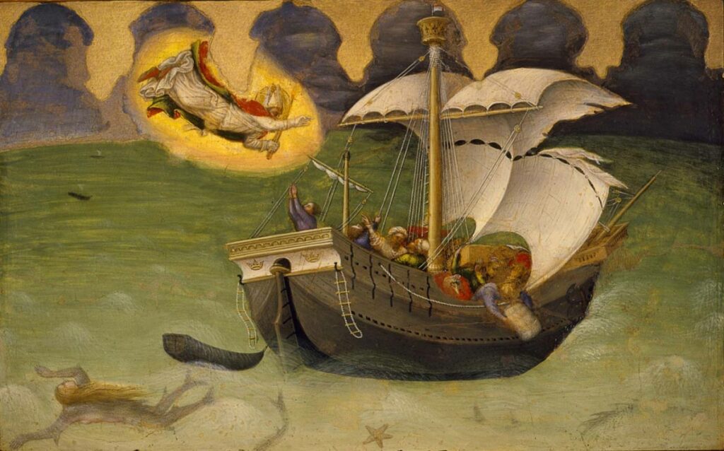 Спасение моряков. Джентиле да Фабриано, ок. 1425