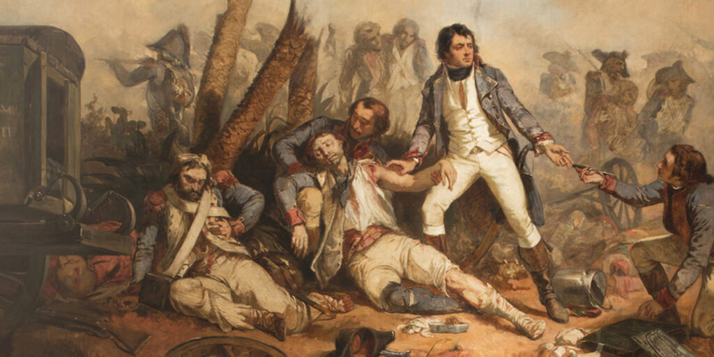 Ларрей на поле боя. Восковая картина Шарля Луи Мюллера, 1850 г., Париж