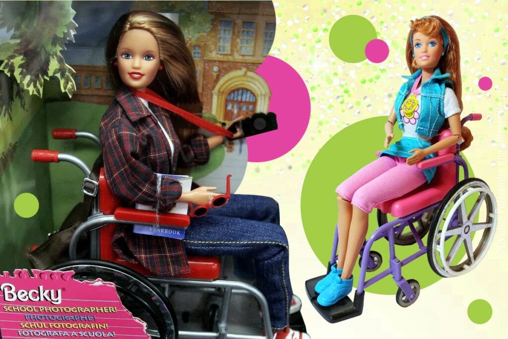 Коллаж. Барби в инвалидных креслах