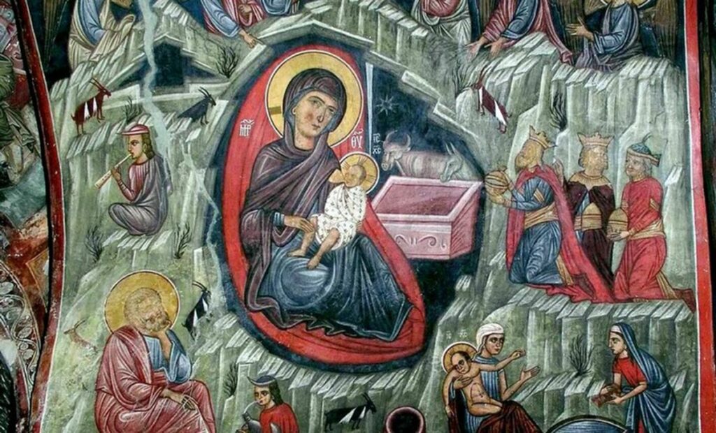 Рождество Христово. Фреска церкви Святого Николая на Кипре