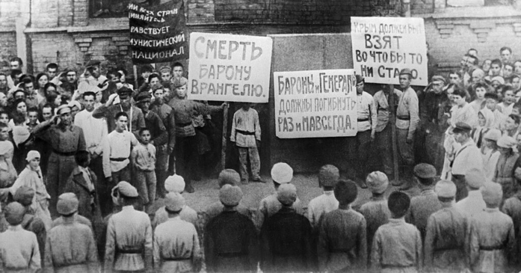 Гражданская война 1917-1922 гг. Проводы коммунистов и комсомольцев Украины на Южный фронт. Полтава, 1920 год