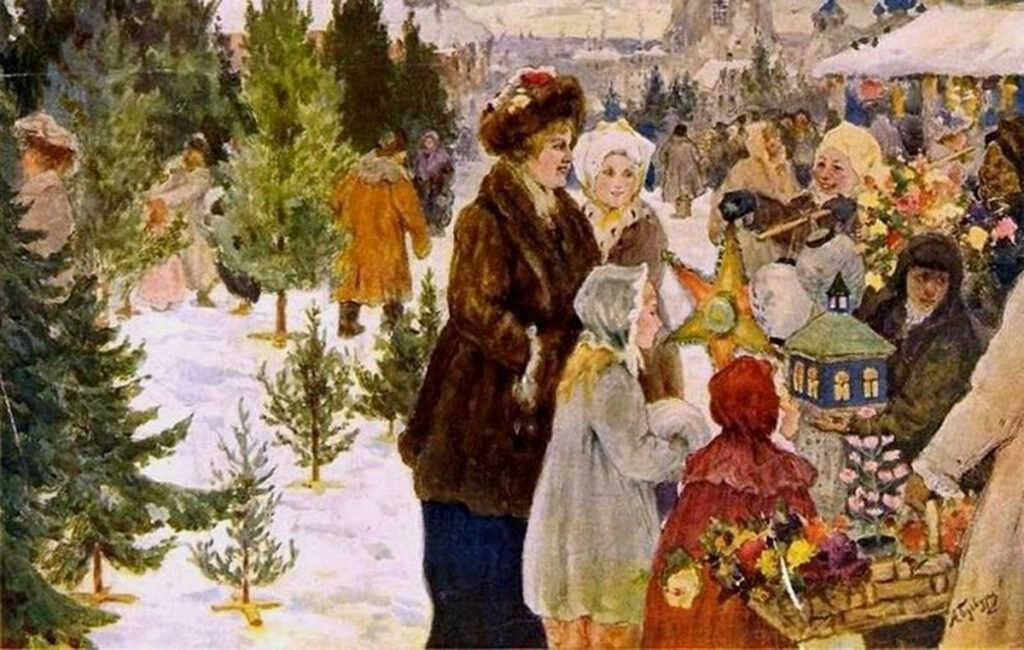 «Рождественский базар», А.А. Бучкури, 1906. Одесский художественный музей