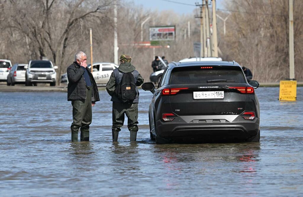 Подтопленный микрорайон Авиагородок в Оренбурге