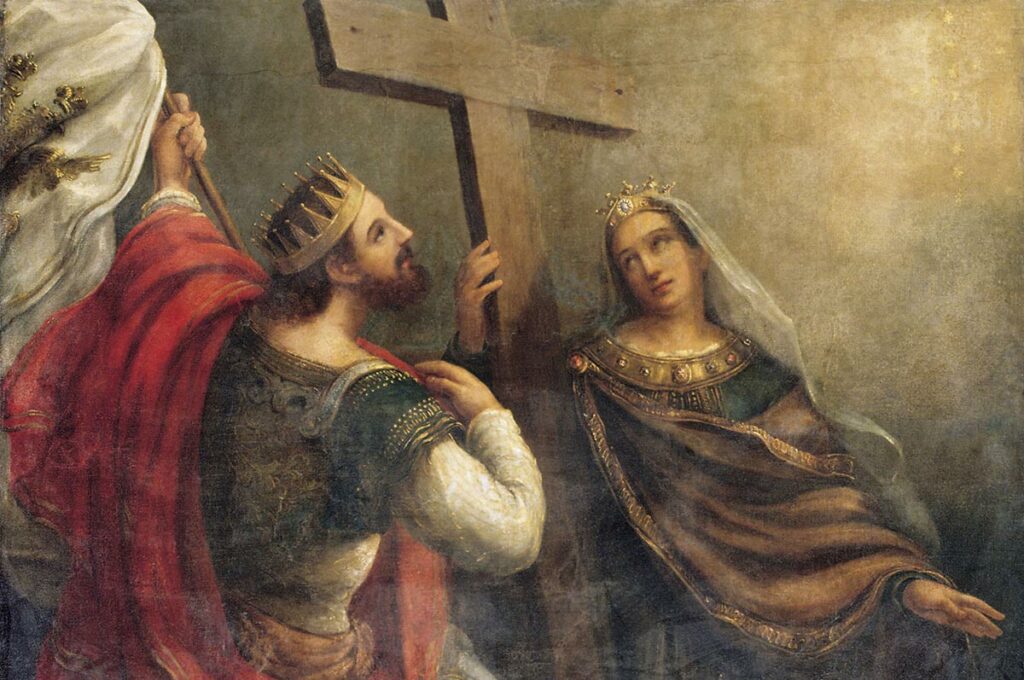 Святые Константин и Елена вокруг Животворящего Креста Господня