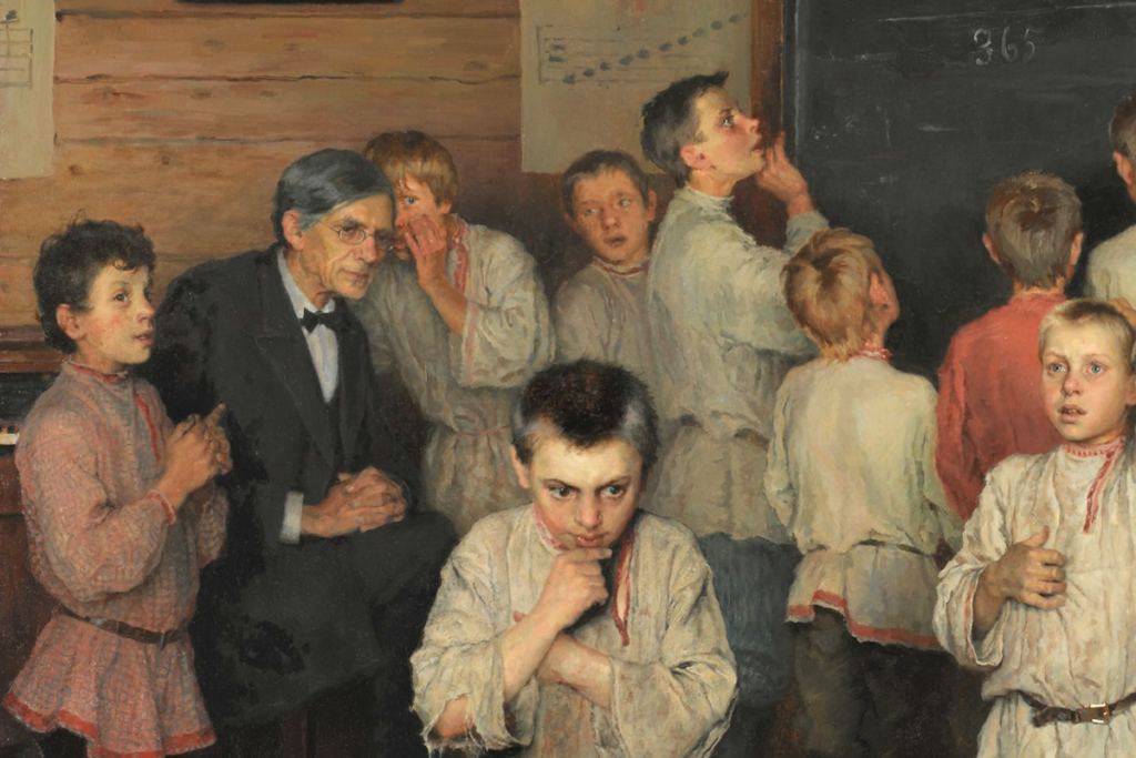 Устный счёт. В народной школе С. А. Рачинского. Николай Богданов-Бельский 1895