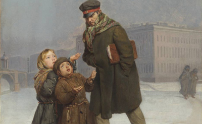 «Дети-нищие». Фирс Журавлев, 1870 г.. Русский музей