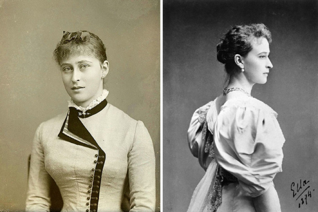 Слева – Елизавете Гессенской 16 лет. 1880 год. Справа – принцесса Элла (Елизавет) в 1874 году