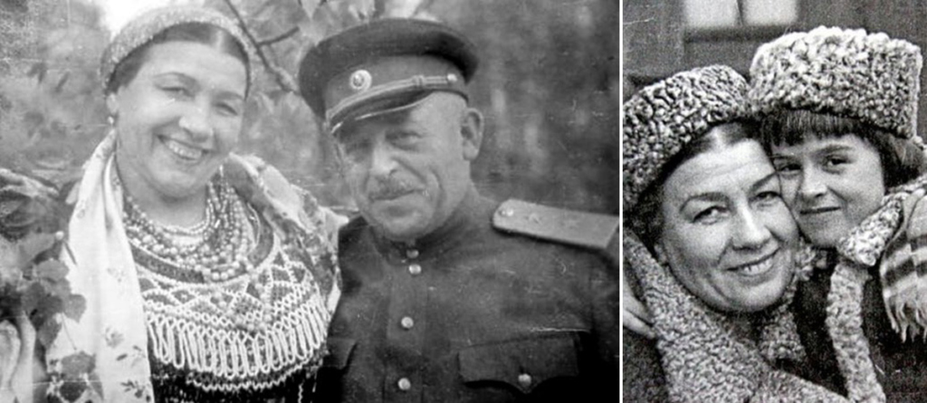 Лидия Русланова и Владимир Крюков. Справа – Л. Русланова с Маргаритой