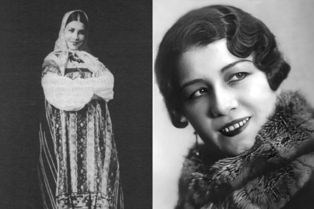 Лидия Русланова в молодости, слева – предположительно начало 1920-х годов