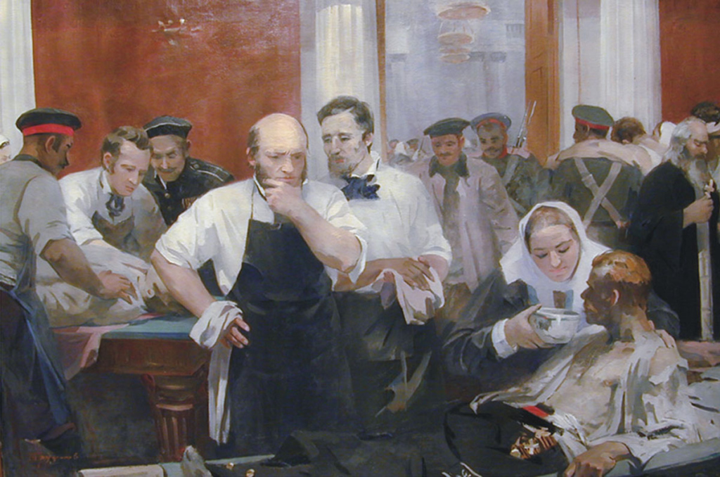 «Н.И. Пирогов на Главном перевязочном пункте в зале Дворянского собрания»