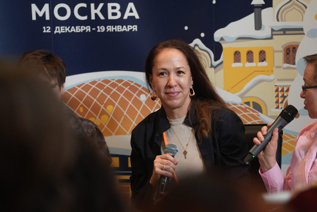 Наталья Мальгина на пресс-конференции, посвященной открытию фестиваля «Звезда Рождества»