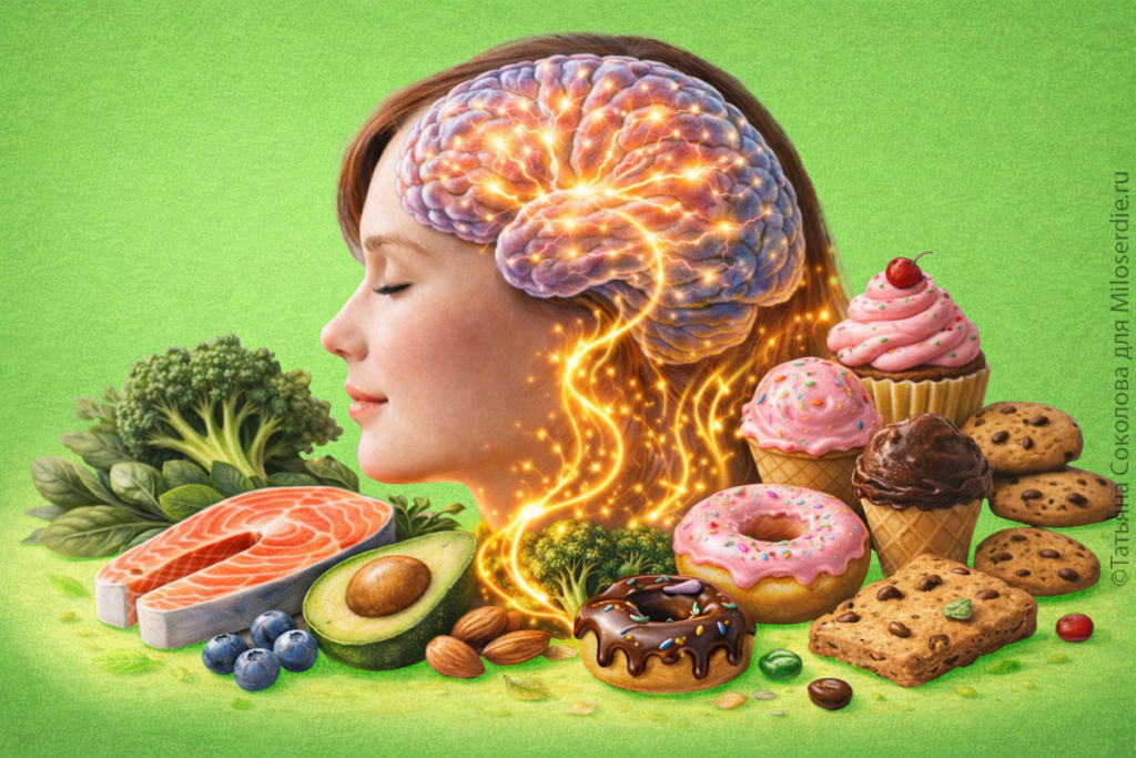 Коллаж. Через желудок – к мозгу