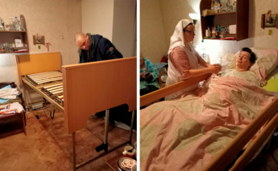 медицинская кровать для больной женщины