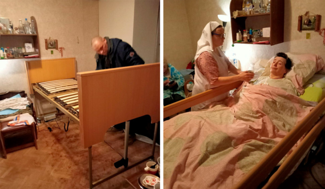 медицинская кровать для больной женщины