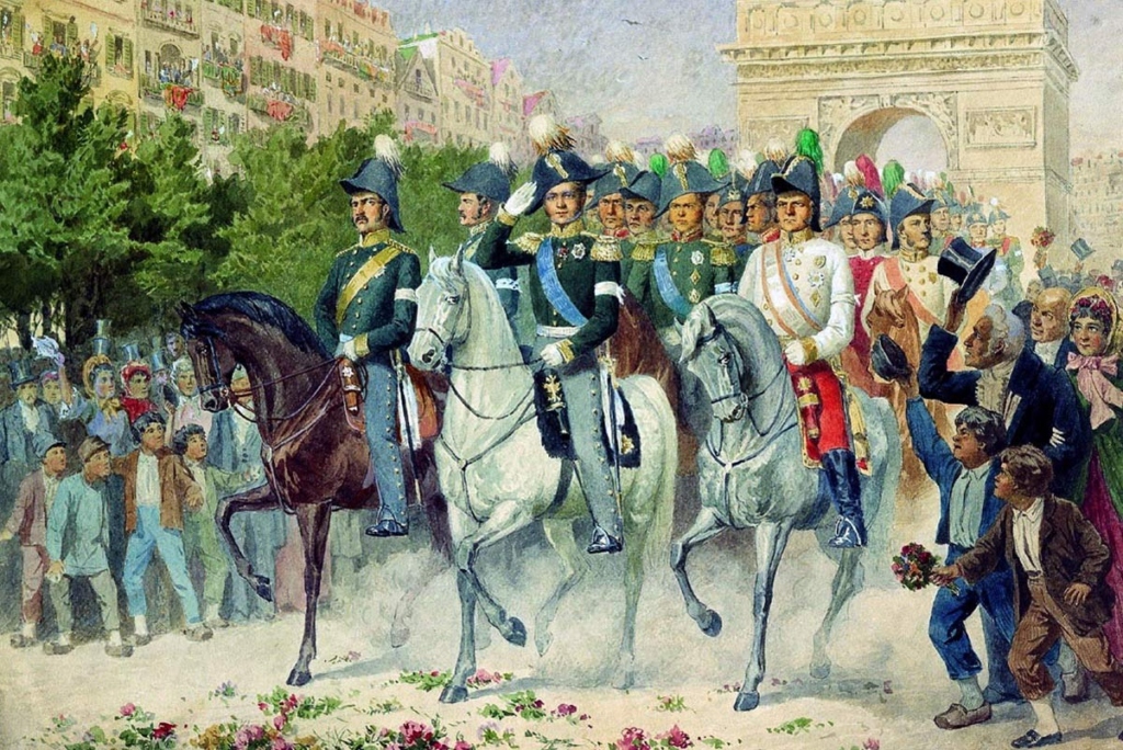 Вступление русских войск в Париж в 1814 году. Картина 