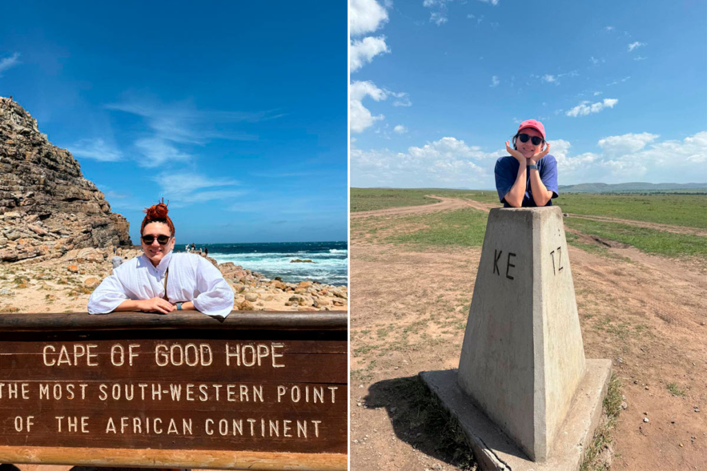 Девушка путешествует по Африке 