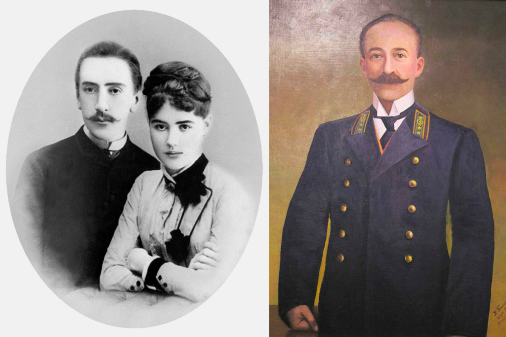 Слева – Сергей Павлович со 2-й женой М.С. фон Дервиз ( урож.Шёниг ), 1890-е гг. Справа – Павел Павлович фон Дервиз (Луговой), нач. XX века