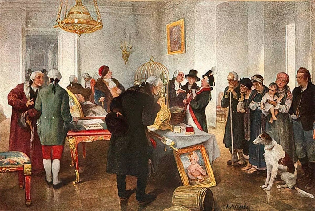 «Продажа крепостных с аукциона». К.Лебедев, 1910