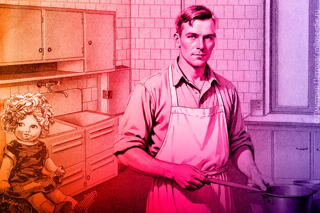 Коллаж. Отец в декрете