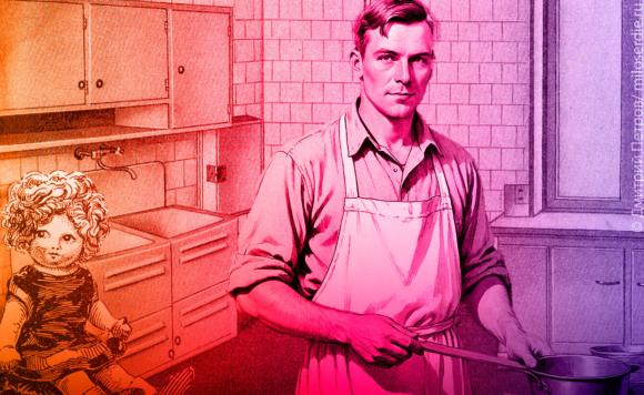 Коллаж. Отец в декрете