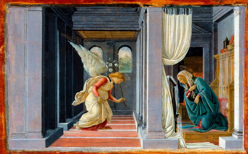 «Благовещение». Сандро Боттичелли, 1485 г