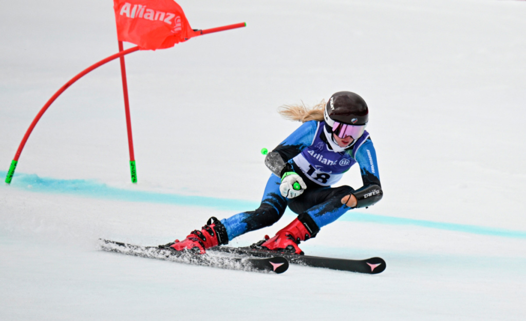 Варвара Ворончихина на трассе гигантского слалома среди женщин на соревнованиях по горнолыжному спорту XIV зимних Паралимпийских игр в Кортина-д'Ампеццо