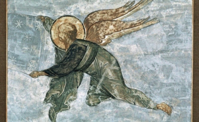 Фрагмент фрески Андрея Рублева «Страшный суд» из Успенского собора города Владимира. Репродукция. Фотоархив РИА Новости, 1969 год